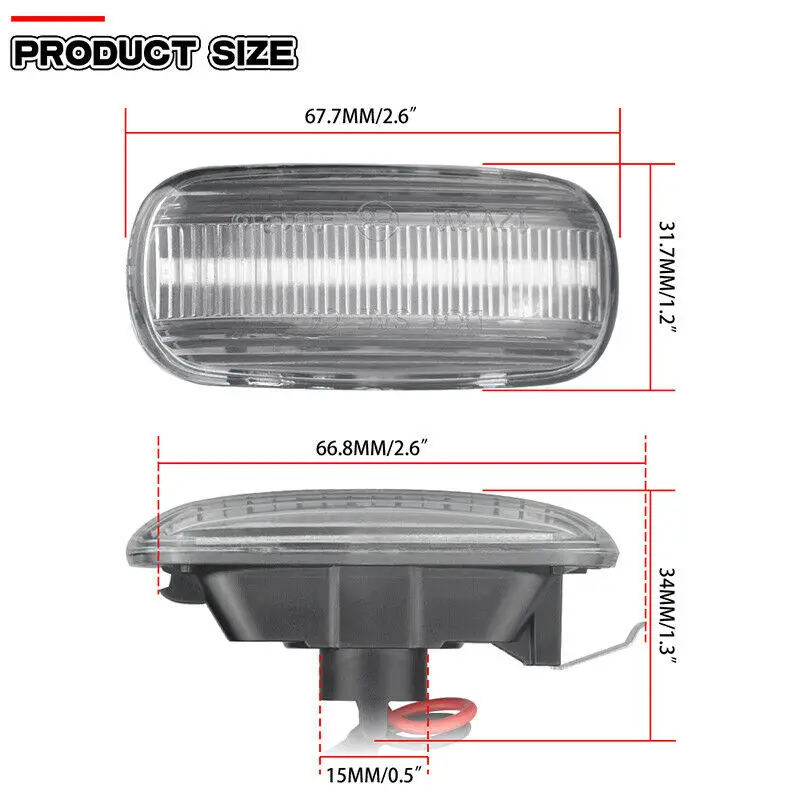 2 шт. абсолютно новый и высококачественный Динамический светодиодный прозрачный