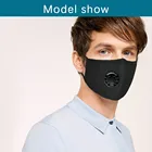 Маска-фильтр Pm2.5 для мужчин, черная хлопковая маска с защитой от пыли, с дышащими клапанами, моющаяся, многоразовый тканевый, без украшения рта