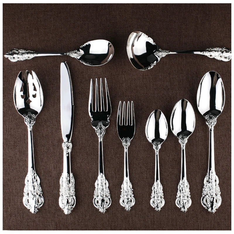 1 шт. ретро серебряные столовые приборы вилка Western Стиль посуда покрытием мульти