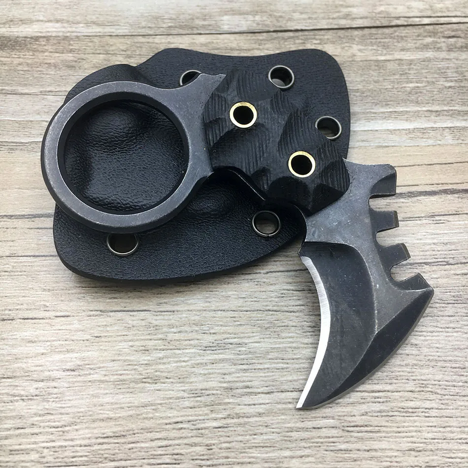 

Камень высокой твердости Кемпинг Karambit мыть нержавеющая сталь 5 мм интегрированная ручка мини EDC Faca выживания нож с ножницами