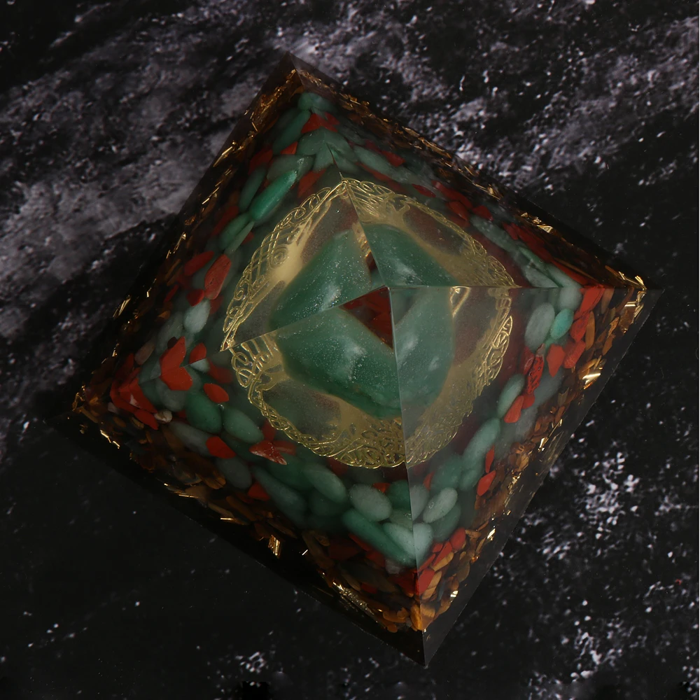 Древо жизни пирамиды зеленый танглин драгоценный камень тигровый глаз чипы