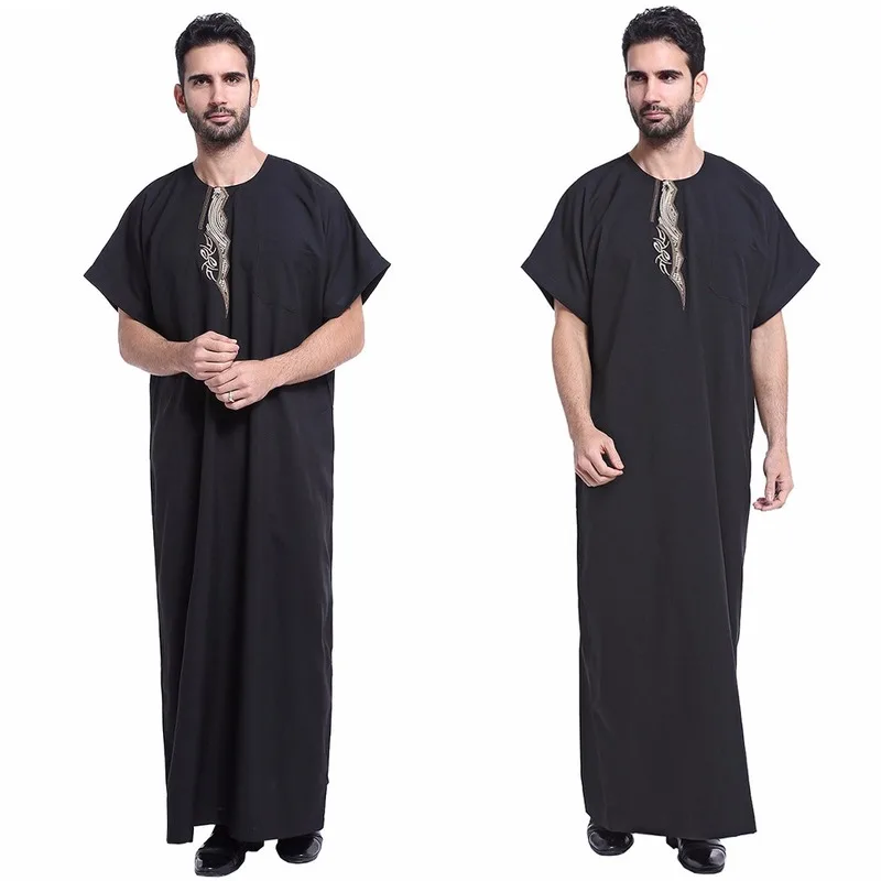 Islam jubba thobe for muslim men arab clothing men dubai arabic dress men djellaba homme pakistan black robe djellaba men