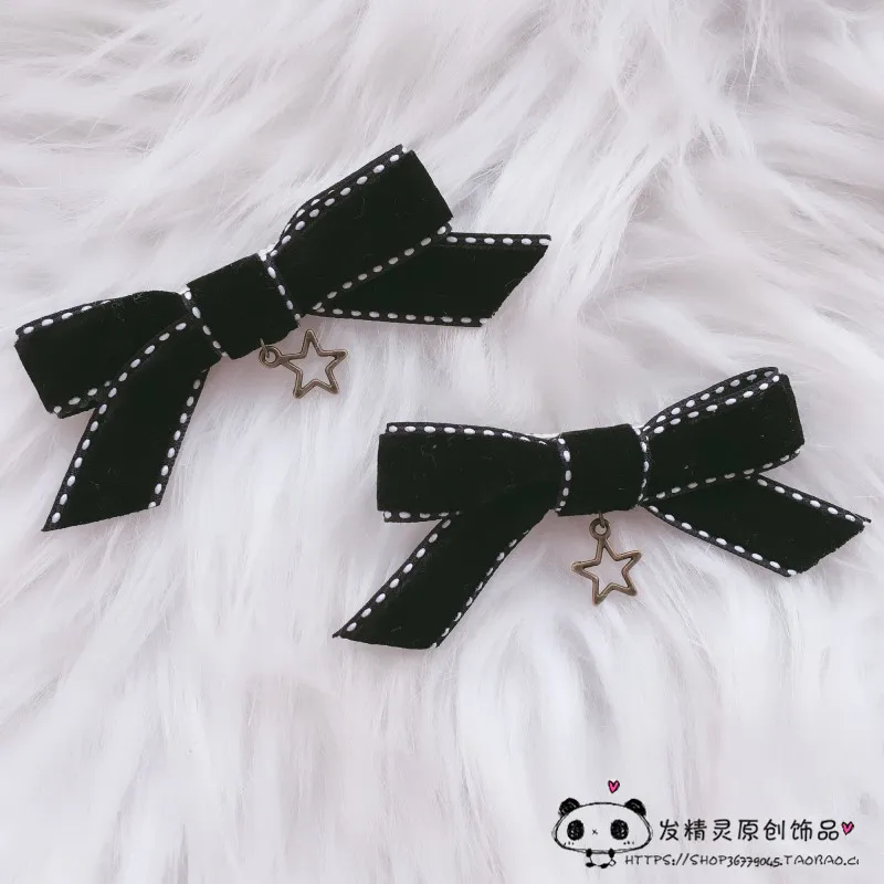 

Bow tie retro cross headdress hair accessories side clip bow lolita hairpin side clip duckbill clip