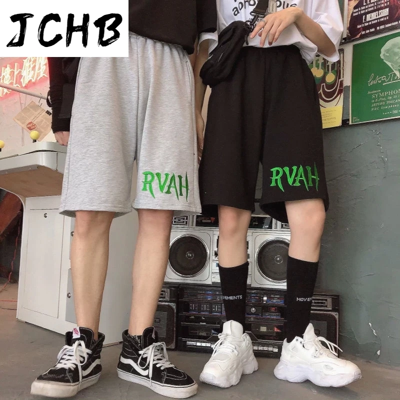 

2021 New Korean Style of Casual Pants Male Summer Ins Retro Trend Sports Five-point Pants Loose All Matching Shorts Unisex