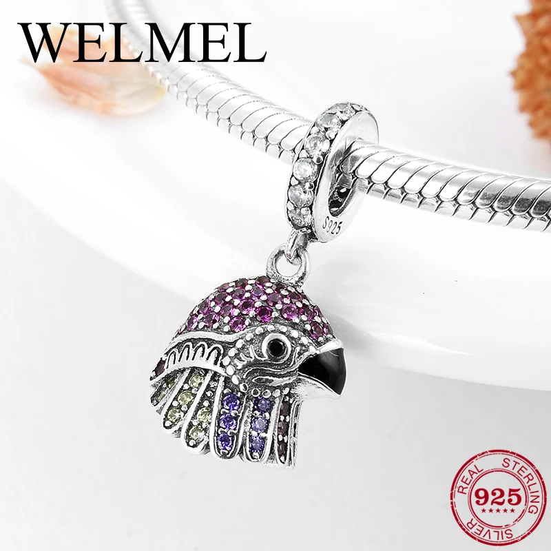 Модные подвески из стерлингового серебра 925 пробы с креативным орлом сверкающие