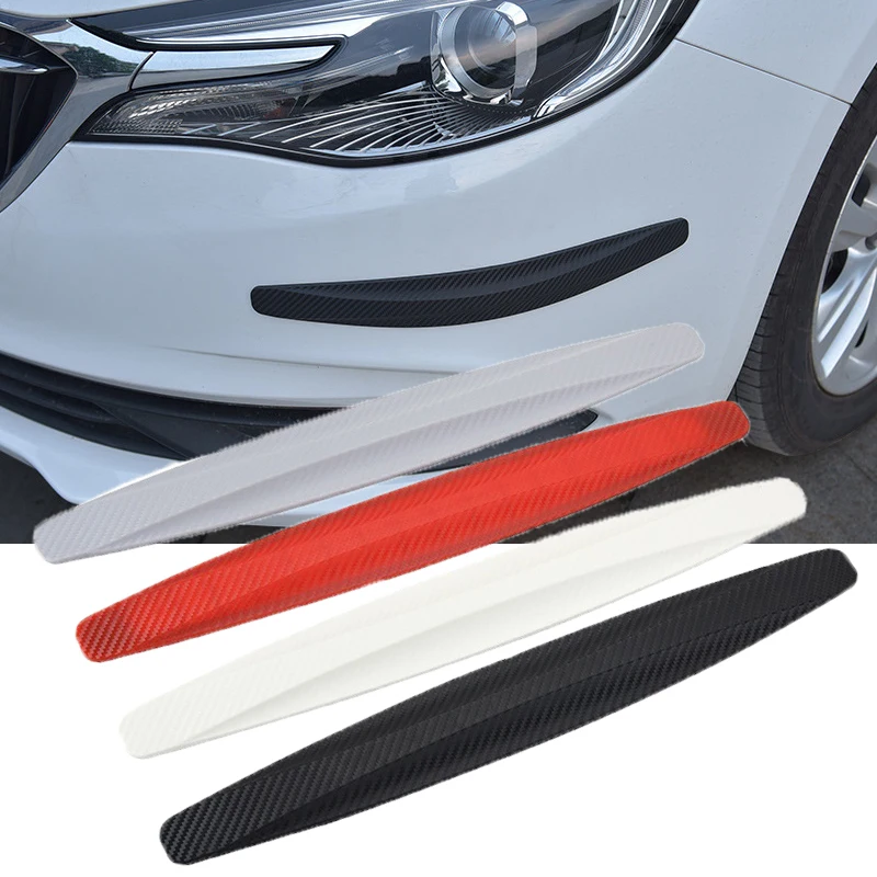 

2Pcs Car Front Rear Bumper Protector Corner Guard Anti-Scratch Strips Bumper Sticker 41x4.5cm Carbon Fiber Black White Red Gay