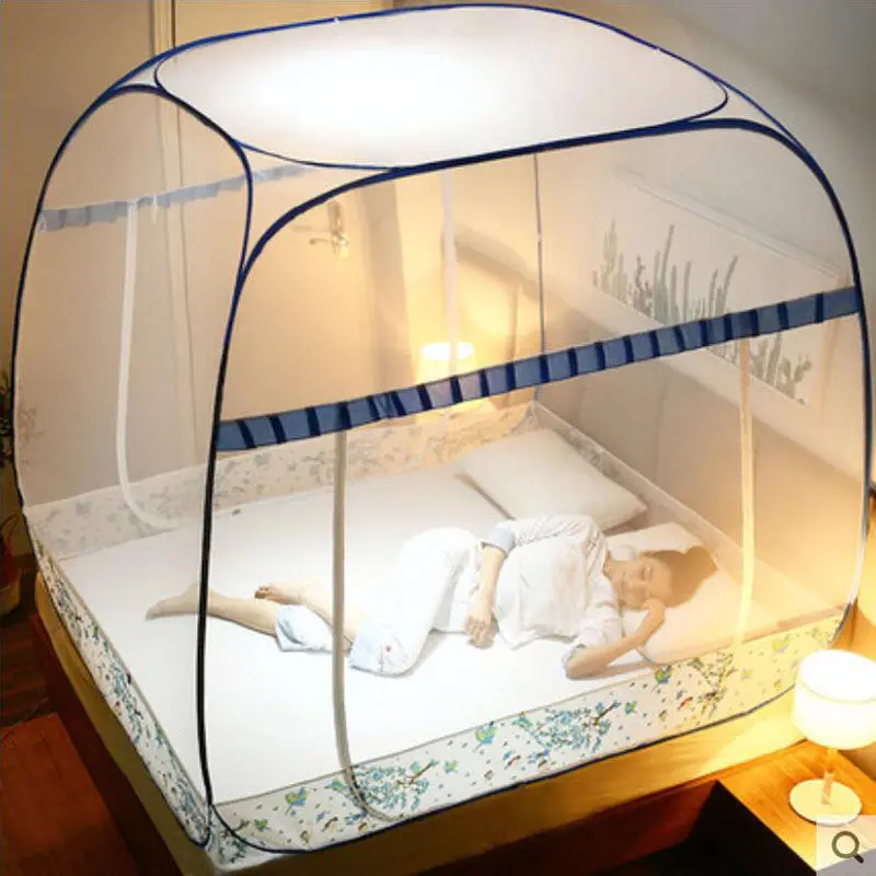 Large Space Mosquito Net Adult Bedding Tent Three-door Insect Repellent Netting Double Bed Mesh Canopy Yurt Curtain For Adults | Дом и сад
