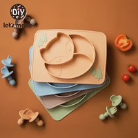 let%e2%80%98s make 1set baby accessories toddler feeding silicone dinner plate slip resistant color cartoon multifunctional feeding plat
