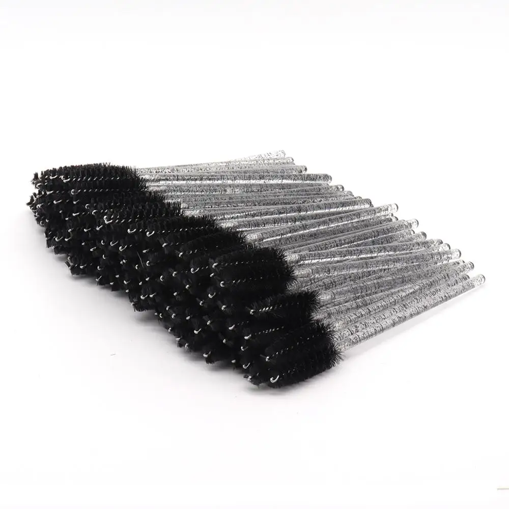 

100 PCS Disposable Eyelash Brush, Crystal Rod Mascara Brushes Wands,Eyebrow Brush, Cosmetic Makeup Brush Tool Kits