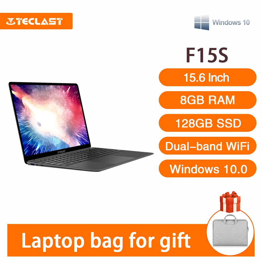 Ноутбук Teclast F15S 15 6 дюйма Windows 10 1920x1080 ноутбук Intel Apollo Lake 8 ГБ ОЗУ 128 - Цена: 23140.98