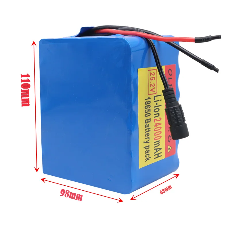 

6S5P 24V 24Ah 25.2V lithium battery pack batteries for electric motor bicycle ebike scooter wheelchair cropper with BMS+ charger