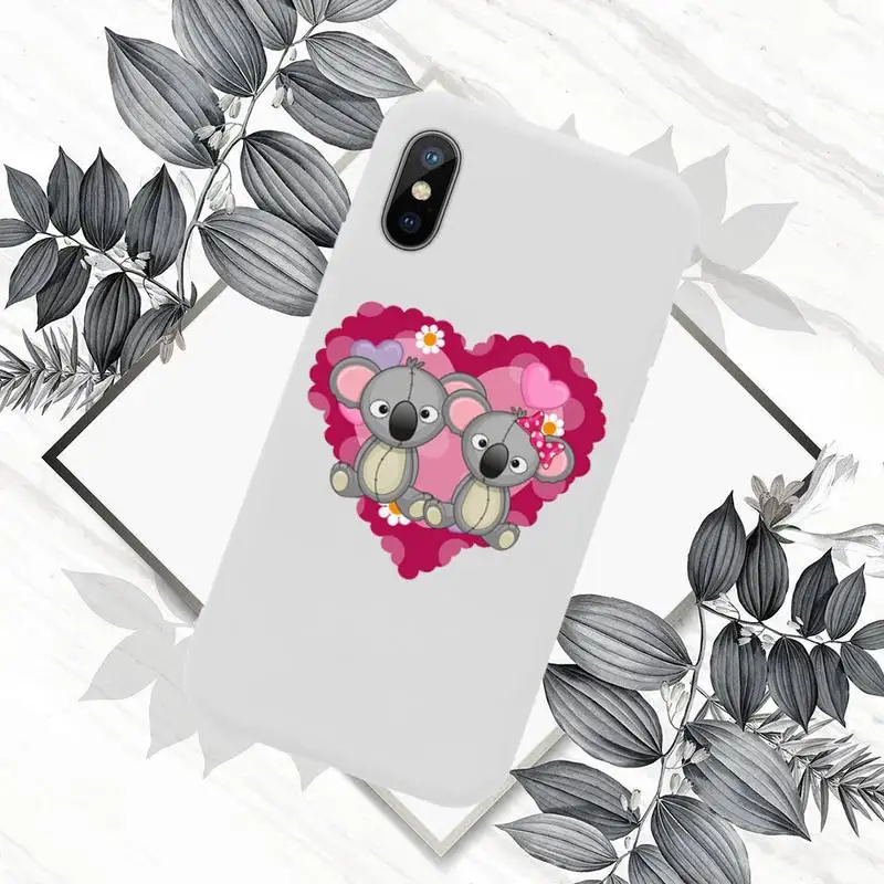 

cute koala bear Animal cartoon Phone Case Candy Color for iPhone 6 7 8 11 12 s mini pro X XS XR MAX Plus