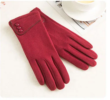 N919-red ECOBROS классические Luvas de inverno женские модные зимние перчатки для активного отдыха, спортивная теплая и бархатная перчатки для сенсорного экрана перчатки - Цвет: N919-red