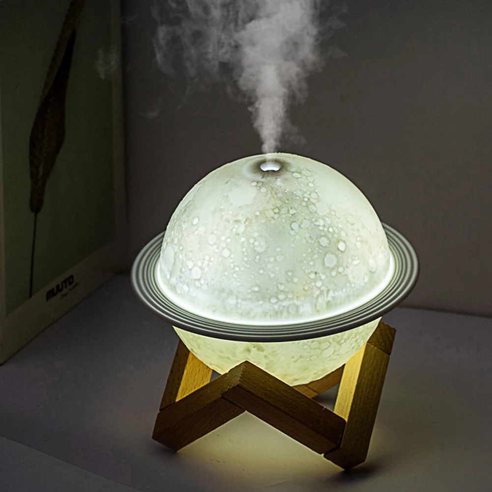

8W USB Planet Air Humidifier Planet Moisturizer Ultrasonic Air Diffuser Aroma Oil Diffuser Moon Lamp light with/LED Lamp