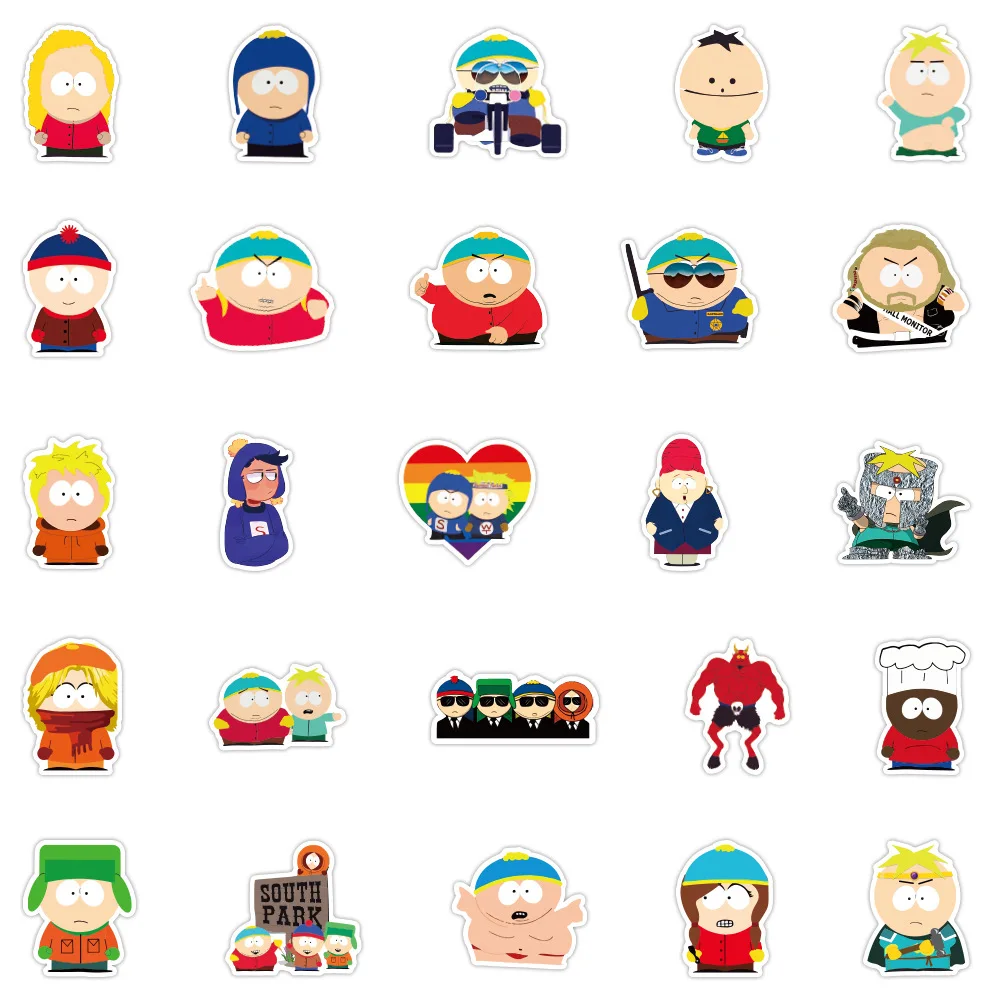 10/50Pcs Funny Anime South Parks Stickers Suitcase Skateboard Laptop Luggage Phone Cartoon Decal Children Stickers Gift Toy | Игрушки и