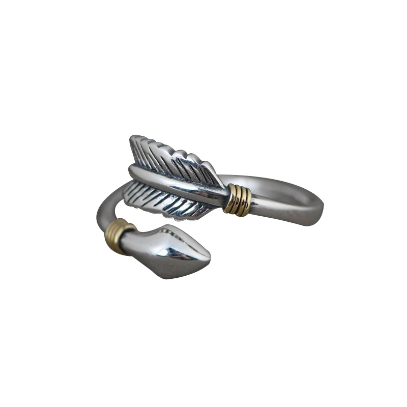 

Vintage 925 Sterling Silver Cupid Arrow Ring for Men Women,Open and Adjustable