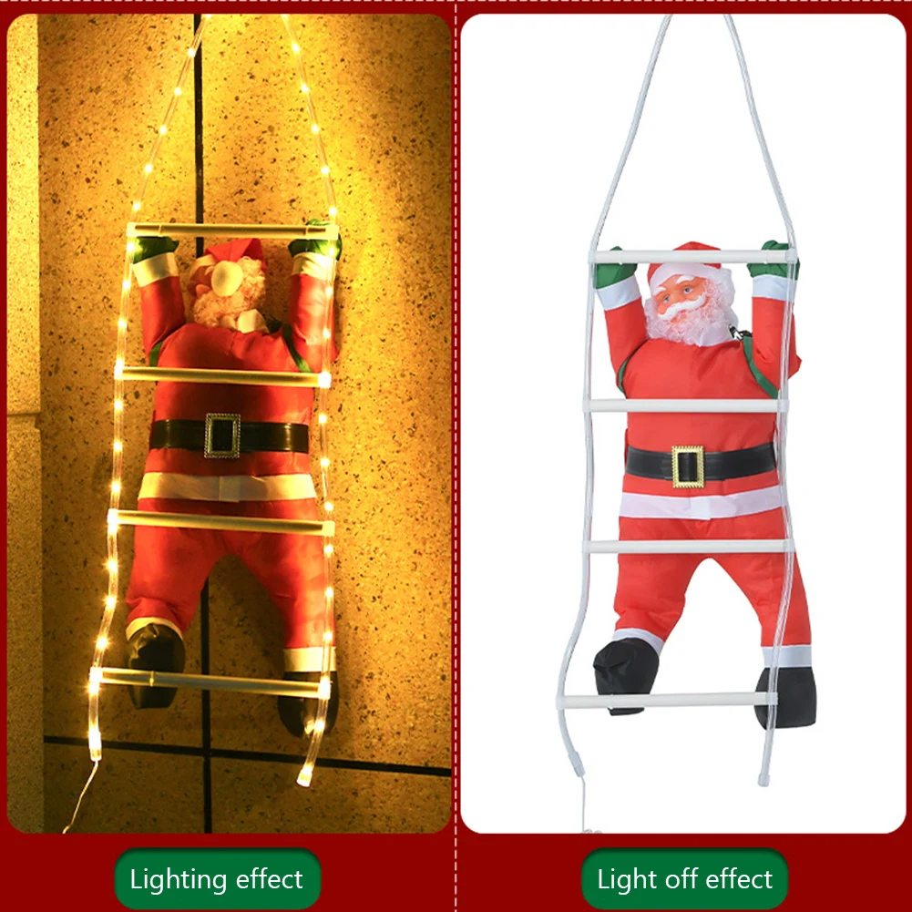 

60cm LED Electric Climbing Ladder Santa Claus with Light Christmas Ornaments Decoration for Home Christmas Tree Hanging Window