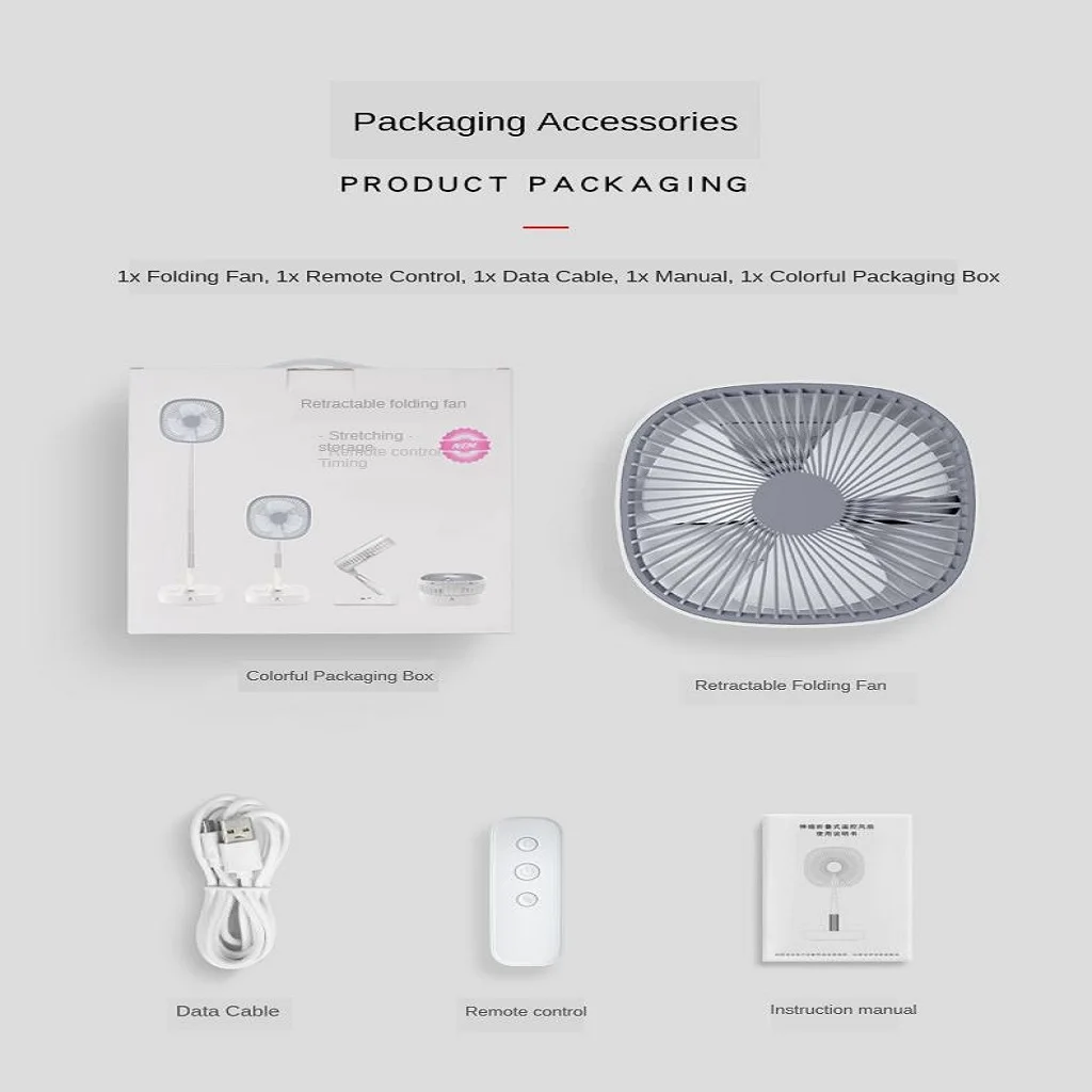 

Folding Telescopic Fan USB Rechargeable Floor Fan For Student Dormitory Home Outdoor Camping Office Small Desktop Fan For Xiaomi