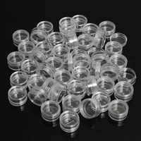 50pclot 5g sample clear cream jar mini cosmetic bottles containers transparent pot for nail arts small clear can tin for balm