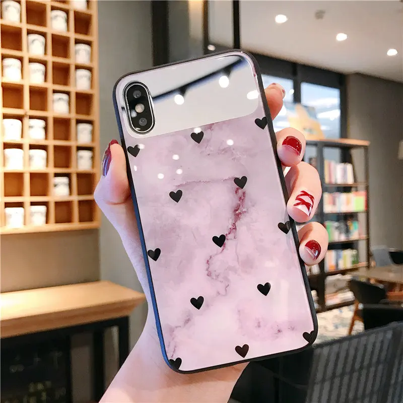 Мраморный чехол для iphone XS MAX 7 8 роскошный косметический зеркальный из ТПУ 6 6S Plus X XR