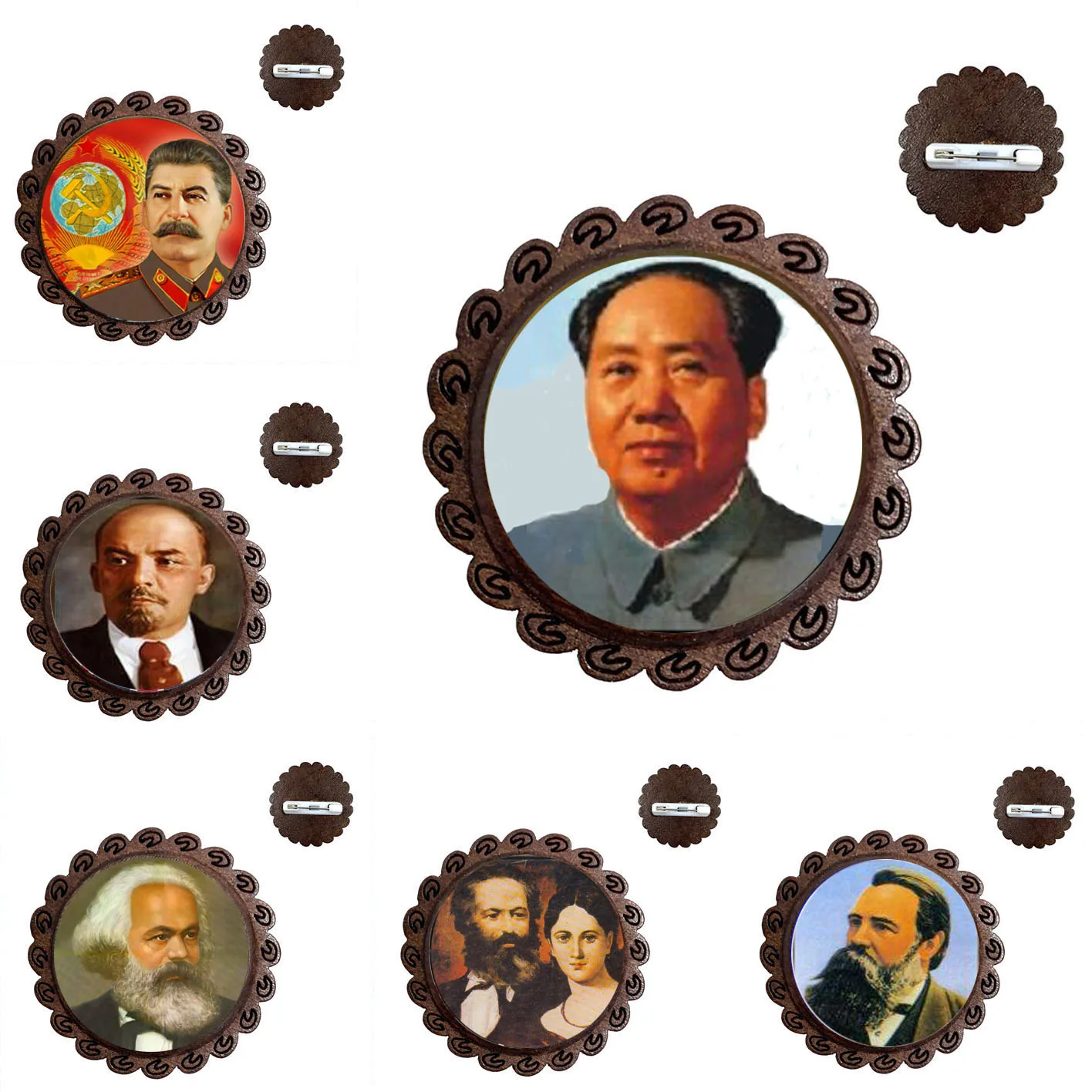 

Marx (the great mentor of the proletariat and working people all over the world) made a brooch Commemorative Medallion from maho