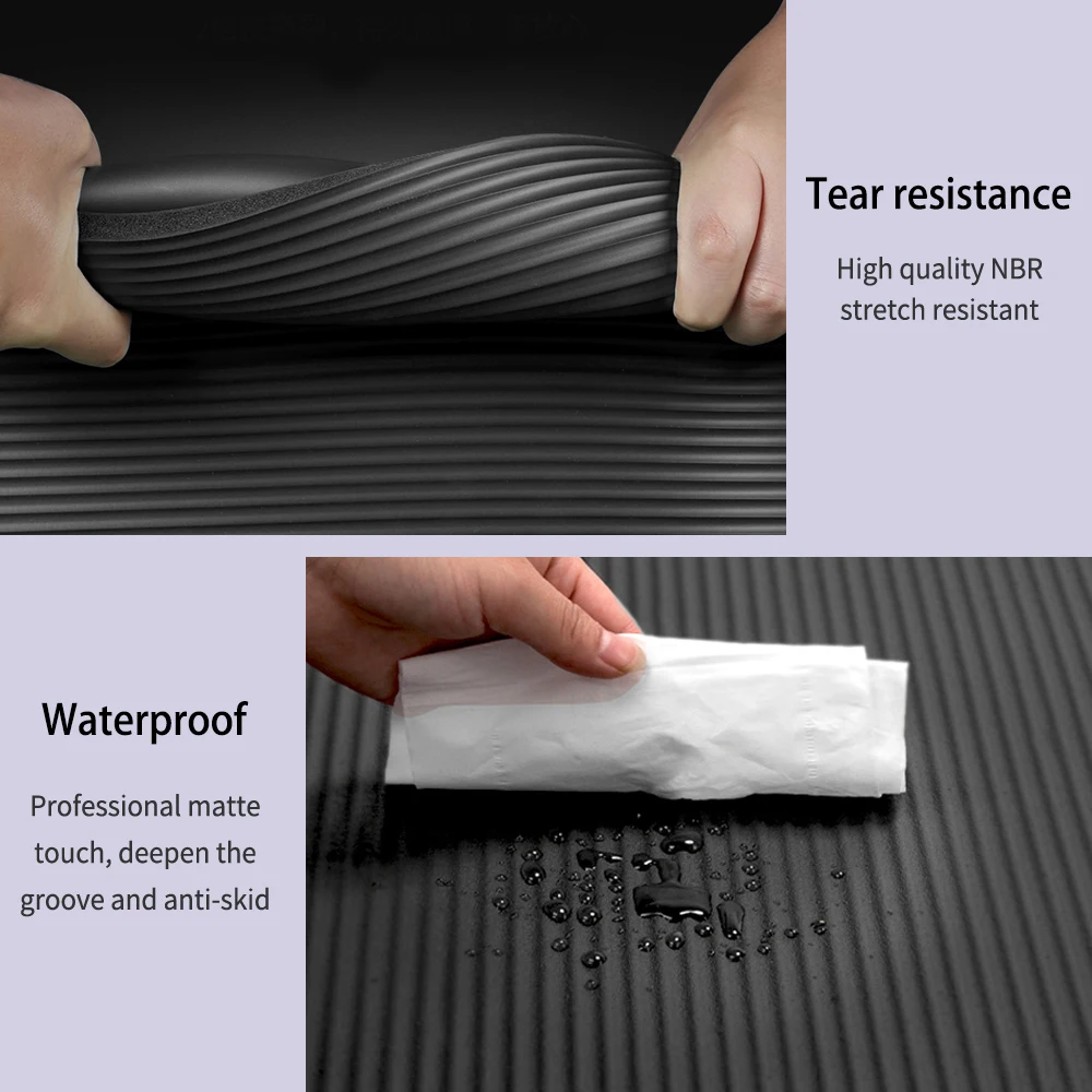 저렴한 200X120cm 요가매트 대형 안티 슬립 10mm 두꺼운 NBR 요가 매트, 휘트니스 체조 무술 훈련 매트 와이드, 휴대용 홈 체육관 스포츠 매트, 야외 피크닉 텐트 캠핑 매트, 층간소음 방음 놀이매트