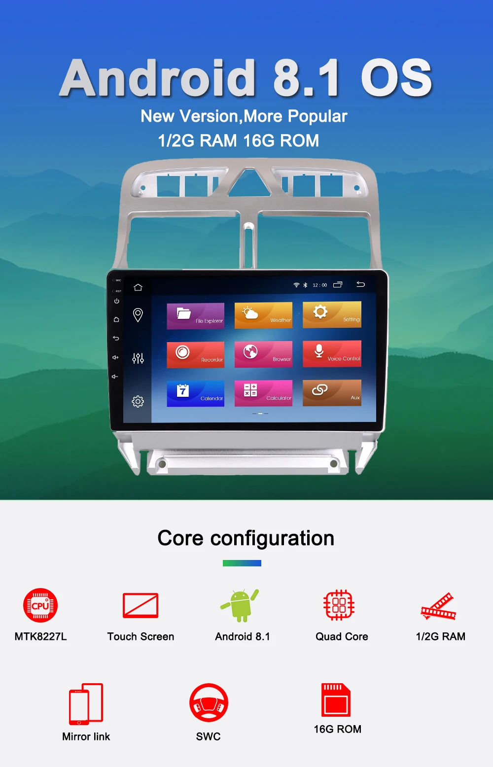 Navivox Android 8,1 2 din Автомобильный dvd-плеер gps навигация Мультимедиа для peugeot 307 307 CC 307SWC радио 2002-2013 стерео