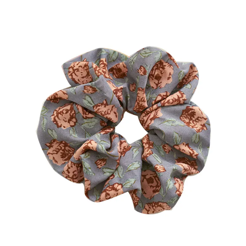 

Rose Flower Scrunchies Elastic Hair Rubber Band Ponytail Holder Fashion Hair Ropes Ties Gum For Women Hair Accessories