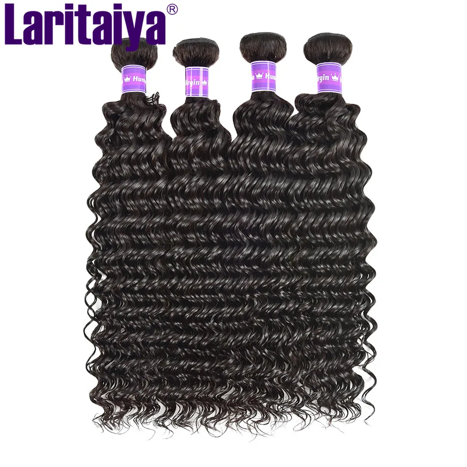 Laritaiya глубокая волна пряди 100% девственные человеческие волосы бразильские для