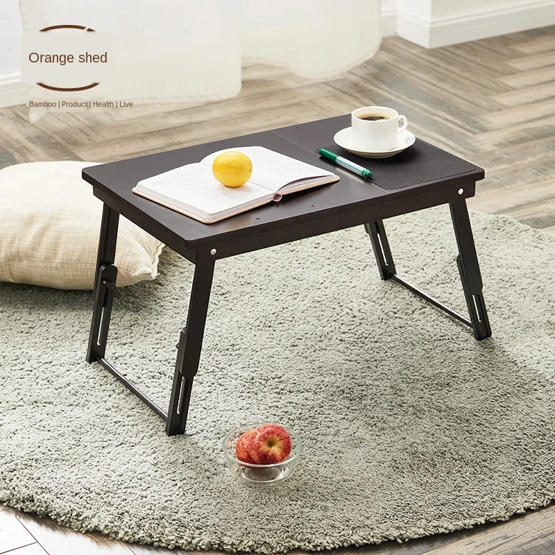 

Multiple adjustment simple home computer desk natural bamboo bed folding learning small table multifunctional lazy laptop stand
