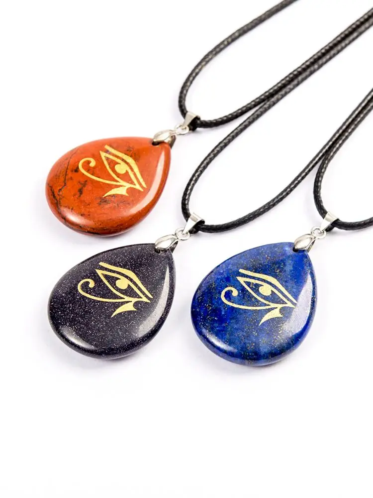 Солнце Бог глаз Хоруса кулон натуральный кристалл дух хранителя символ ожерелье