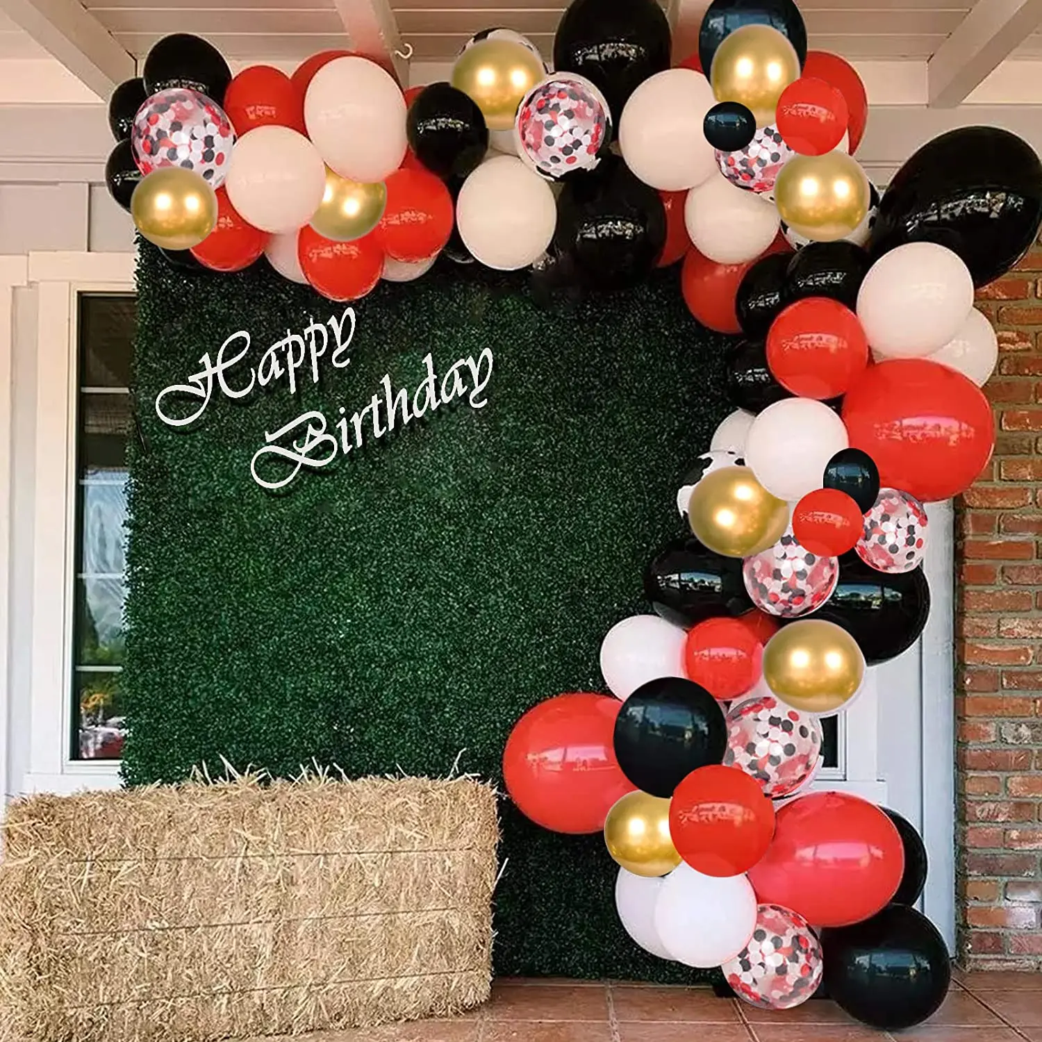 

120Pcs Gold Black Red Confetti Balloon Arch Garland Set For Graduation New Year Wedding Brithday Baby Shower Party Decorations