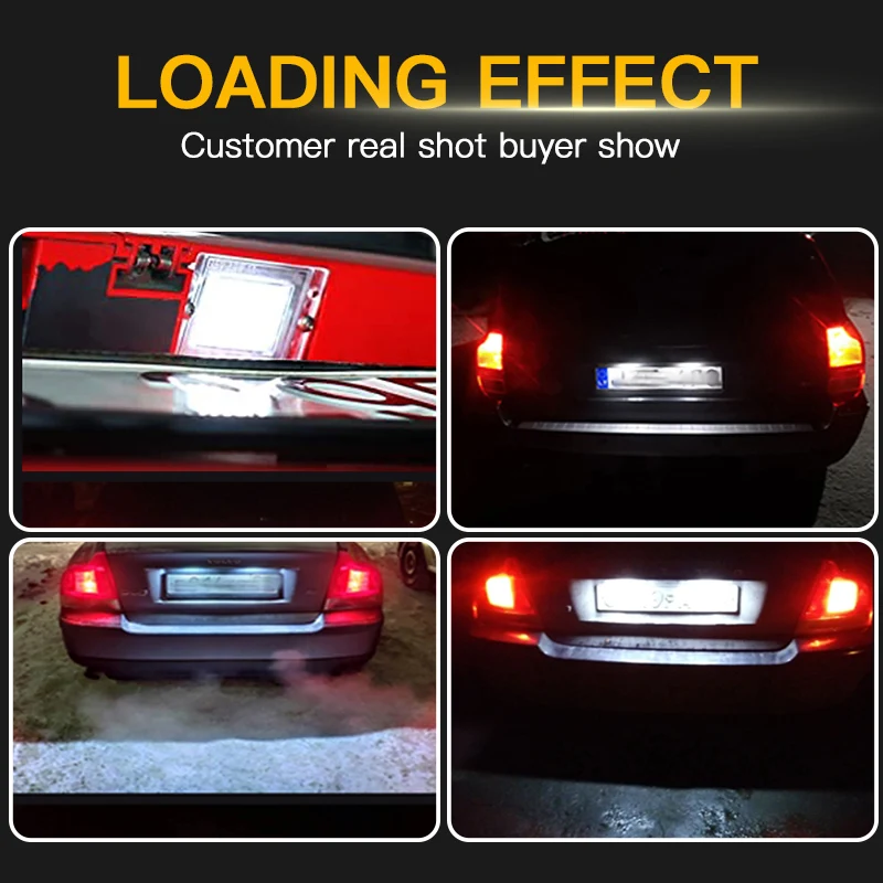 2 шт. Автомобильные светодиодные лампы Canbus для номерного знака белые Volvo V70 MK1 XC 850