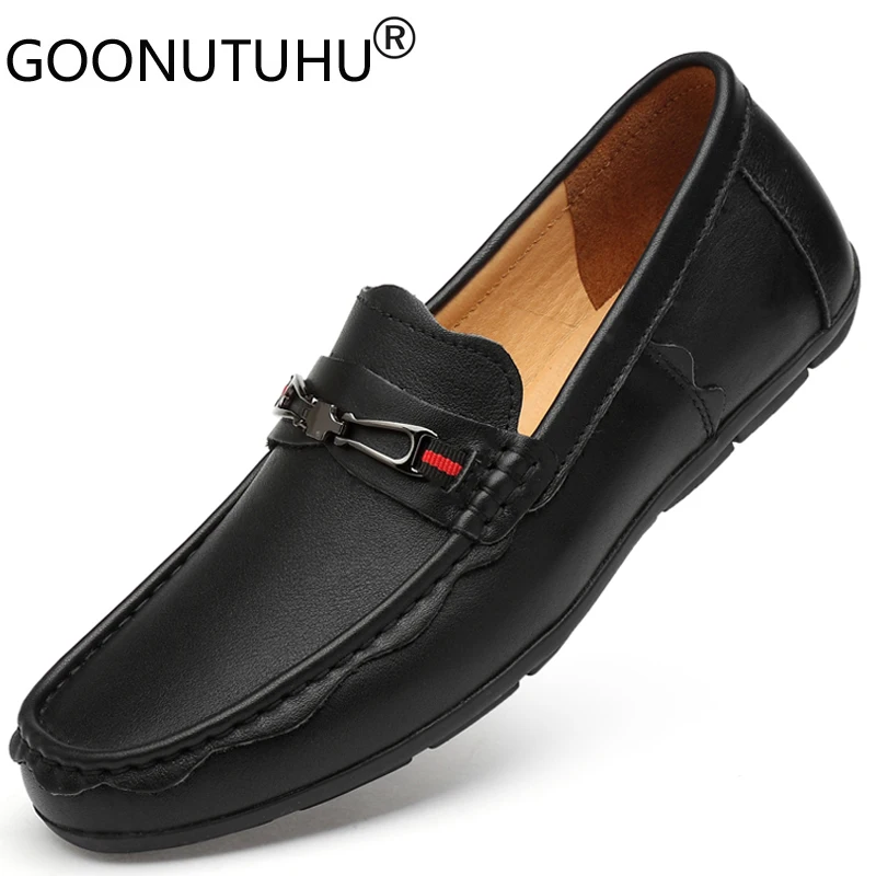 Лоферы мужские из натуральной воловьей кожи Повседневные Классические без