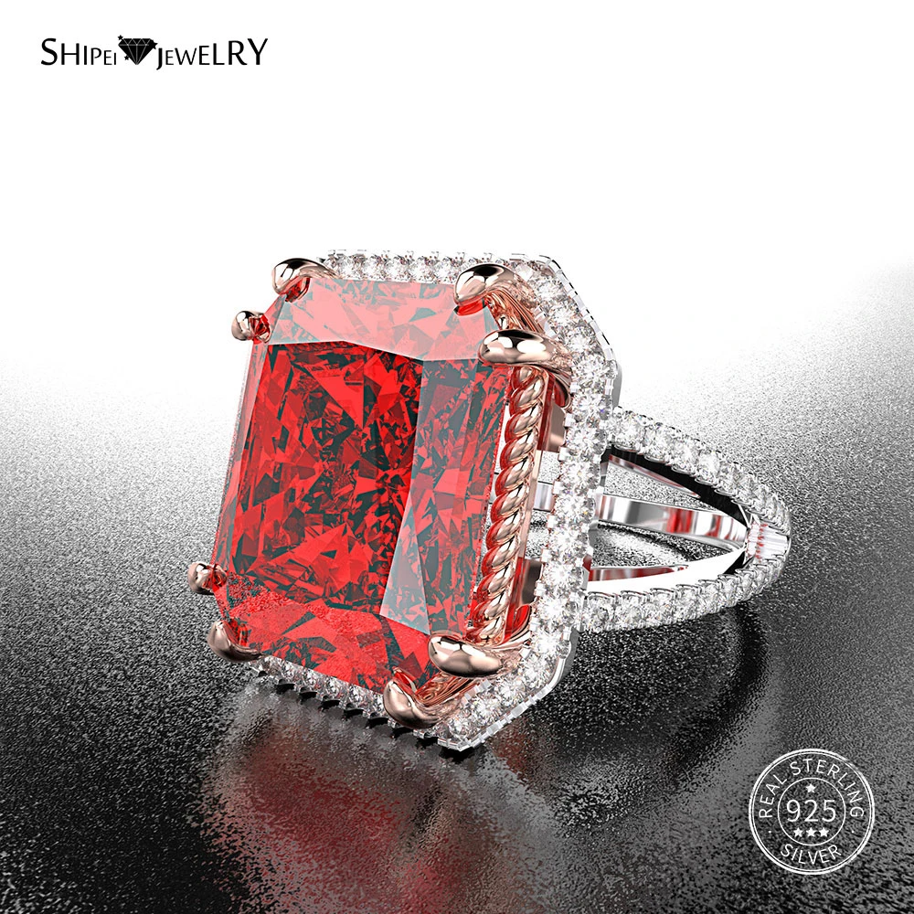 Женское Обручальное кольцо с сапфиром Shipei серебро 100% пробы 925 пробы|Кольца| |