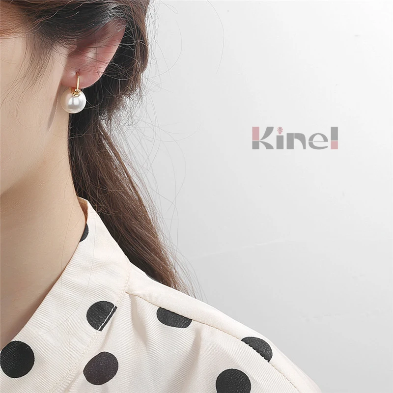 

Kinel New 100% Authentic 925 Sterling Silver Pearl Earring Korea Style Natural Freshwater Pearl Earring For Women Gifts