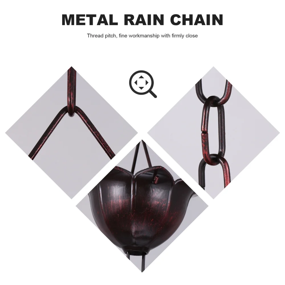 

1m Roof Corner Rain Chain Flower Style Rain Catcher Garden Accessories