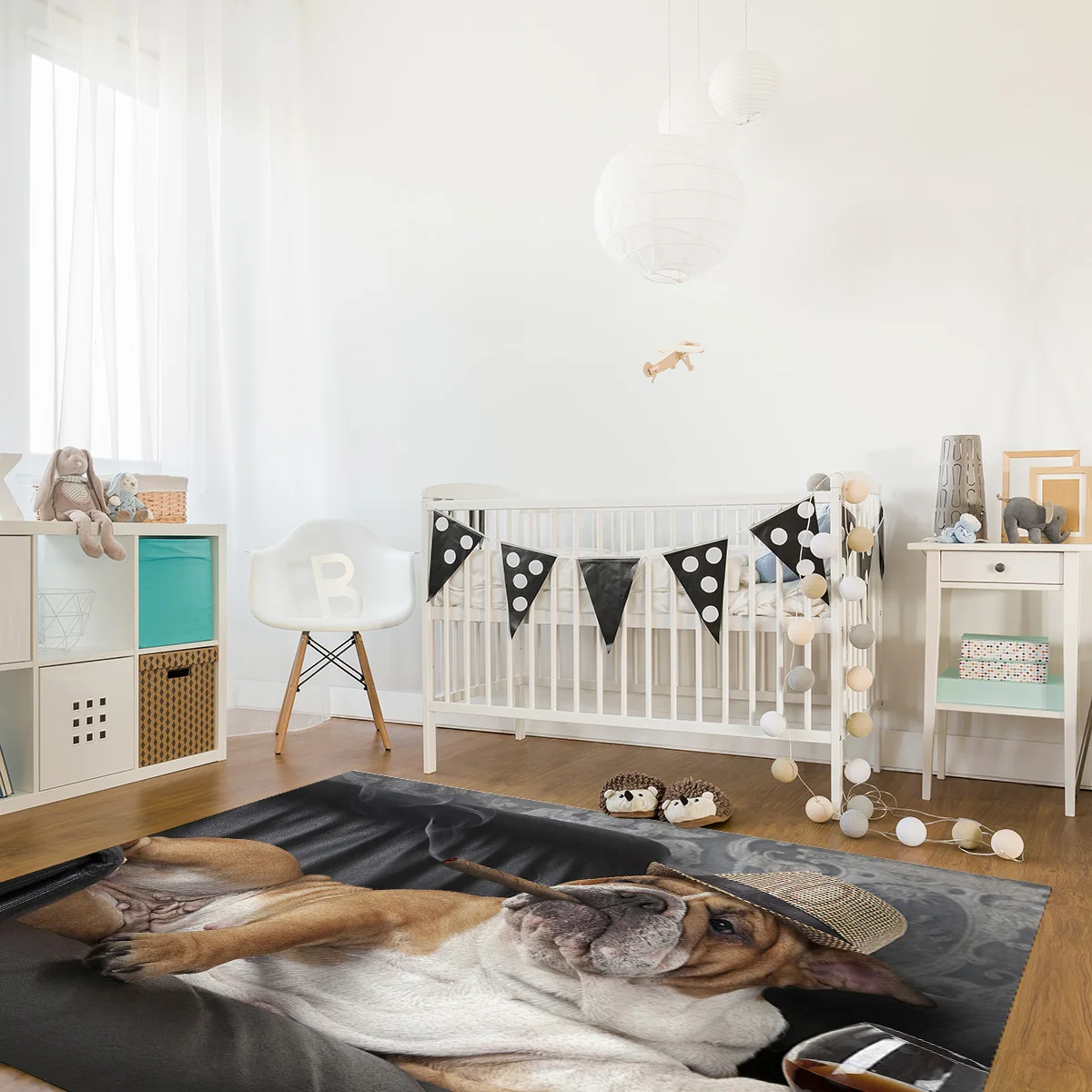 Курительная собака бульдог для отдыха диван ковры гостиной спальни зоны коврик