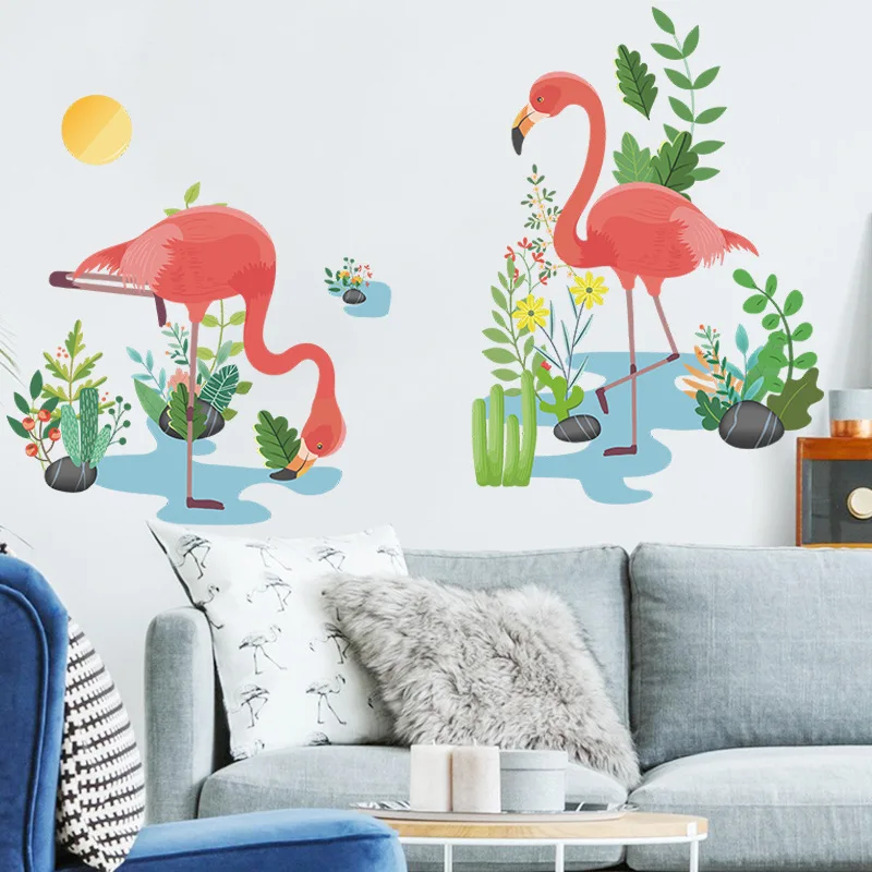 

Flamingo Animal Wall Stickers DIY Birds Mural Decals for Kids Rooms Baby Bedroom House Decoration Accessories