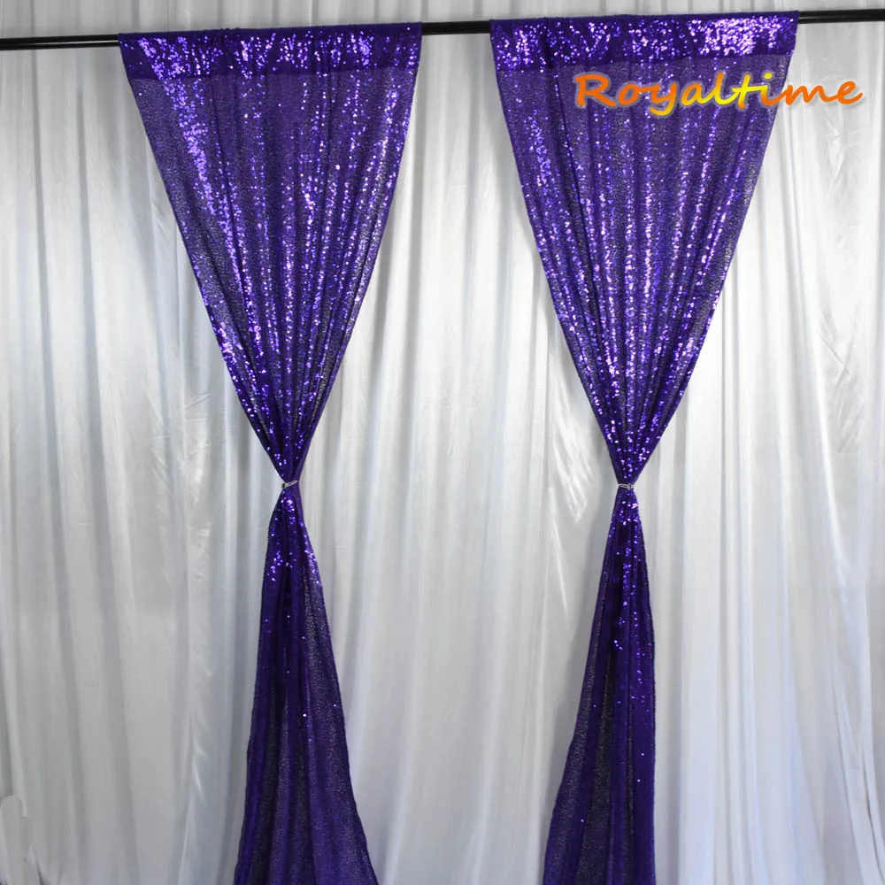 Royaltime 2x8. 5ft элегантные фиолетовые блестки фоны вечерние Свадебная фотокабина фон декор блесток шторы драпировка Светодиодная панель