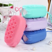 double sided soft silicone bath brushes massage scrub gloves body brush for cellulite multi function baby bathing tools