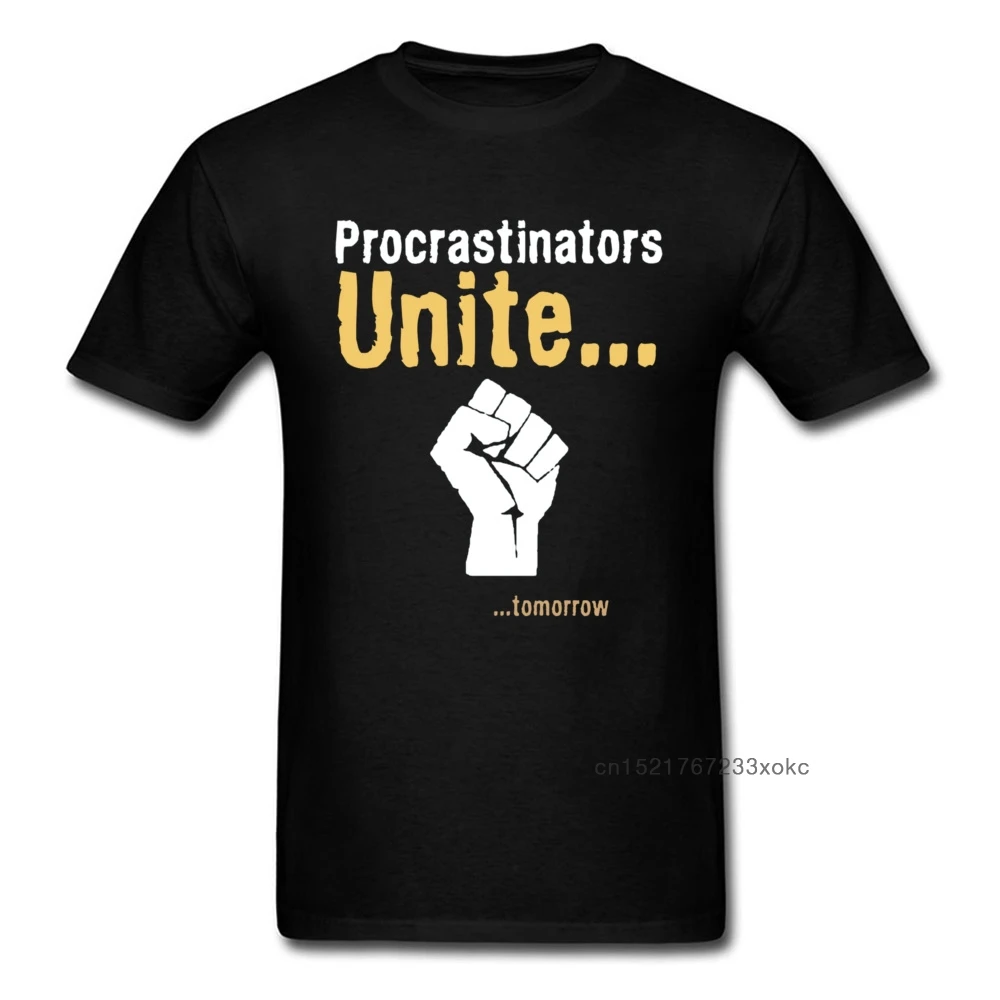 CCCP T-shirt Men Procrastinators Unite... Tomorrow T Shirt Funny Saying Men's Letter Tshirt Black Retro Tops Tees Custom Company