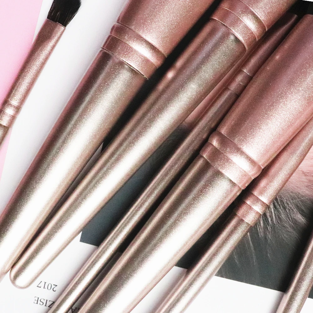 Набор кистей для макияжа из 12 предметов Роскошная золотая основа пудра румяна