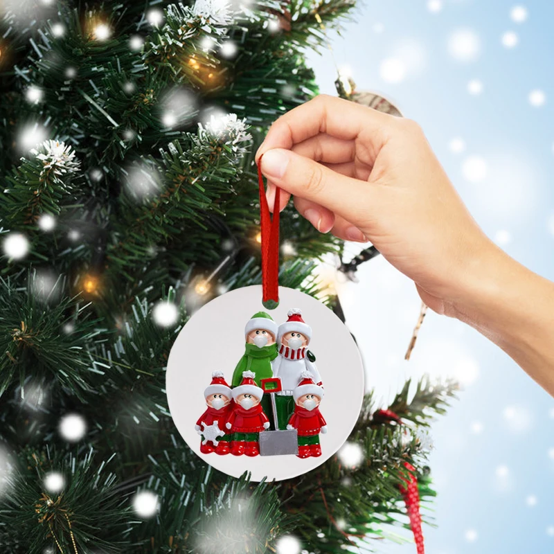 

1pc Navidad Ornamento Navidad Colgantes Adornos family Personalizadas-El Mejor Round Shovel Series (3-6 heads) Christmas Pendant