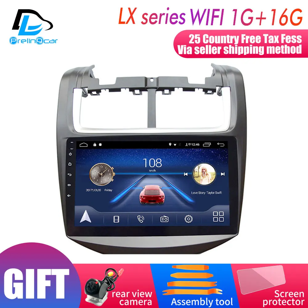 LX player 1G16G 4G LTE Навигация dvd android 9,0 стерео система для Chevrolet aveo sonic- лет Автомобильный gps мультимедийный плеер радио - Цвет: LX player 1G16G