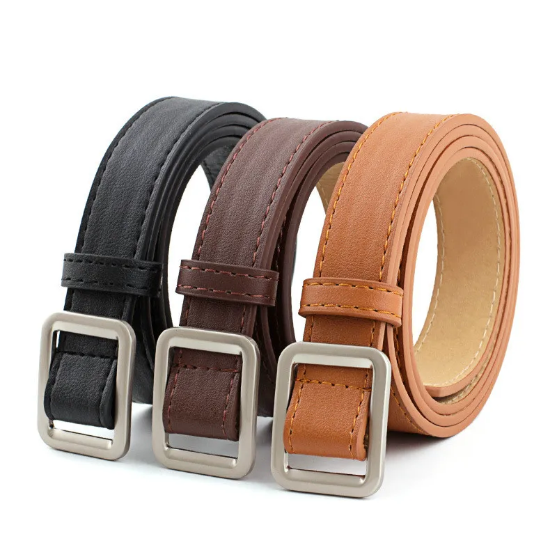 Непористый пояс с квадратной пряжкой женский модный Повседневный простой ретро