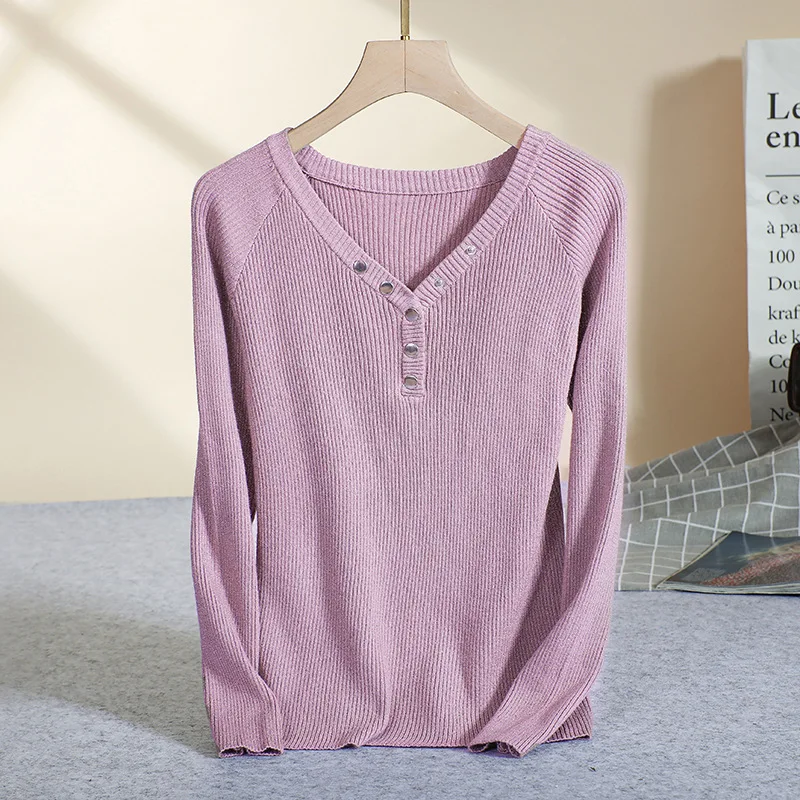 

2019 basic v-neck solid autumn winter Sweater Pullover Women Female Knitted sweater slim long sleeve badycon sweater cheap