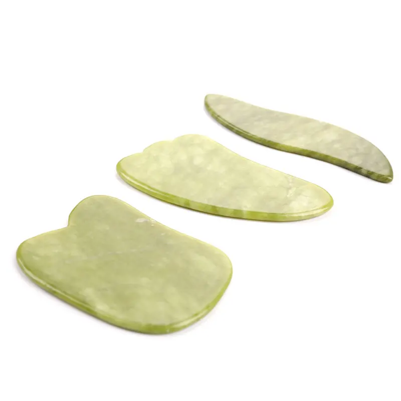 

Green Natural Jade Guasha Scrapping Plate Gua Sha Massage Face Meridian Scrapping Plate Piece Massage Tool Body Arm Massage Tool