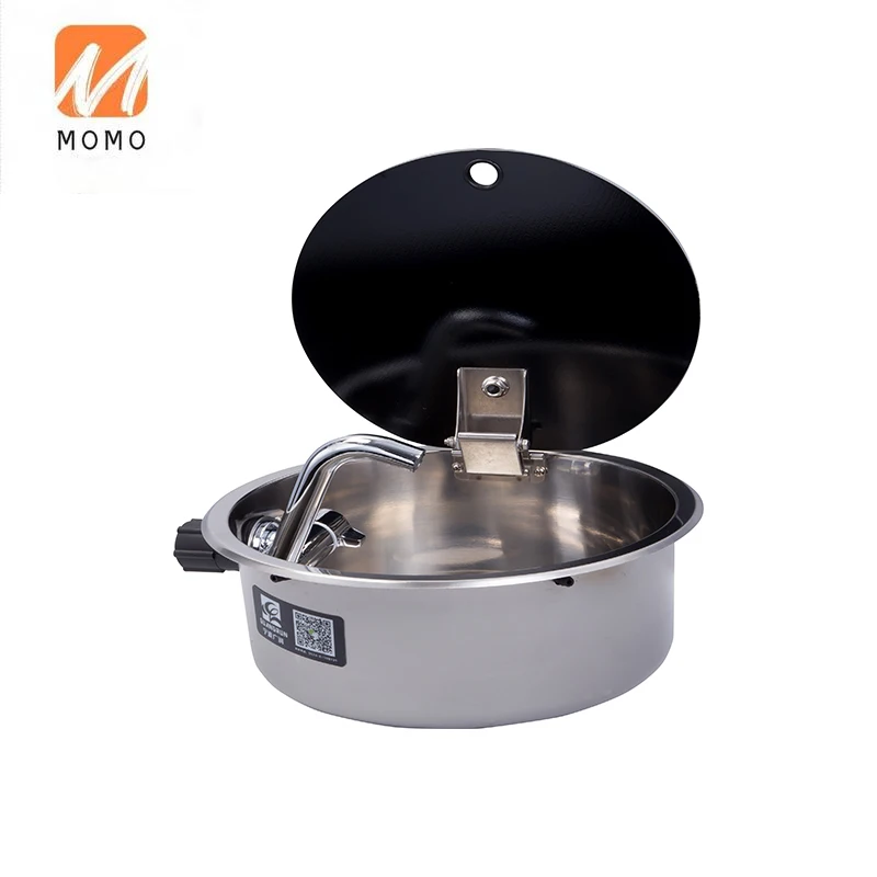 

Раковина из нержавеющей стали с крышкой из закаленного стекла, без крана