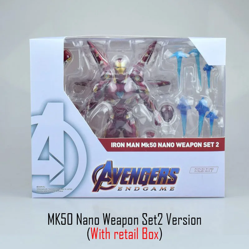 MK50 Nano2 In box Новые горячие Мстители Железный человек фигурка модель 18-20 см MK42 MK43 кукла Железный человек ПВХ игрушечная фигурка acgn Brinquedos аниме детские игрушки - Цвет: MK50 Nano2 In box